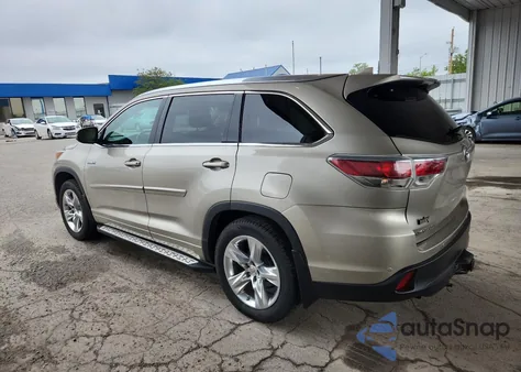 2014 Toyota Highlander Hybrid Limited z USA, uszkodzony, nr VIN 5TDDCRFH3ES006549